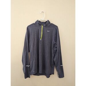 Nike Dri-fit Men's Active Wear Shirt Long Sleeve Quarter Zip Size L Blue.